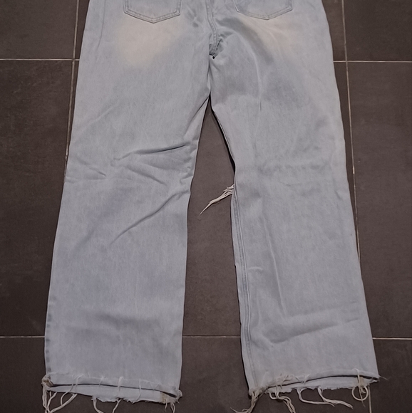 SHEIN- Blue Flare Wide Leg Jeans with Distressed Details - Picture 6 of 7